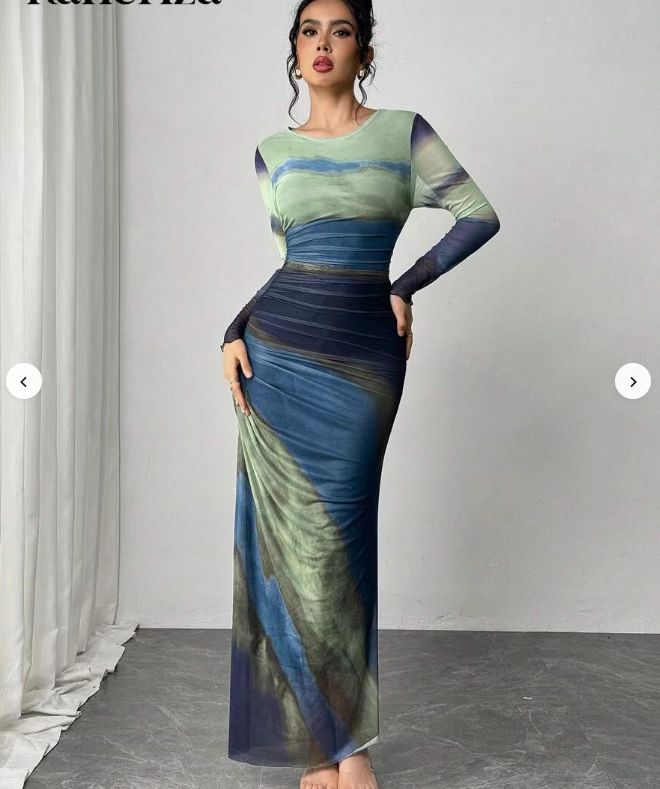Image of Kathryn | Dames Lange Mouw Bodycon Maxi Jurk