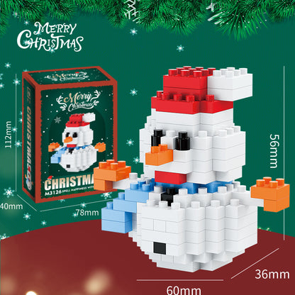 Kerst mini-bouwsteenfiguren – Cadeauset met kerstman, sneeuwpop, rendier & kerstboom