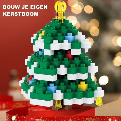 Kerst mini-bouwsteenfiguren – Cadeauset met kerstman, sneeuwpop, rendier & kerstboom