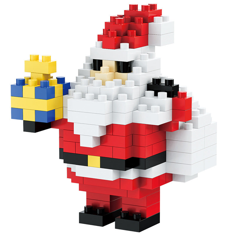 Kerst mini-bouwsteenfiguren – Cadeauset met kerstman, sneeuwpop, rendier & kerstboom