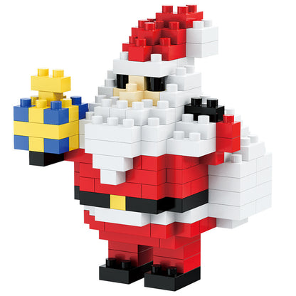Kerst mini-bouwsteenfiguren – Cadeauset met kerstman, sneeuwpop, rendier & kerstboom