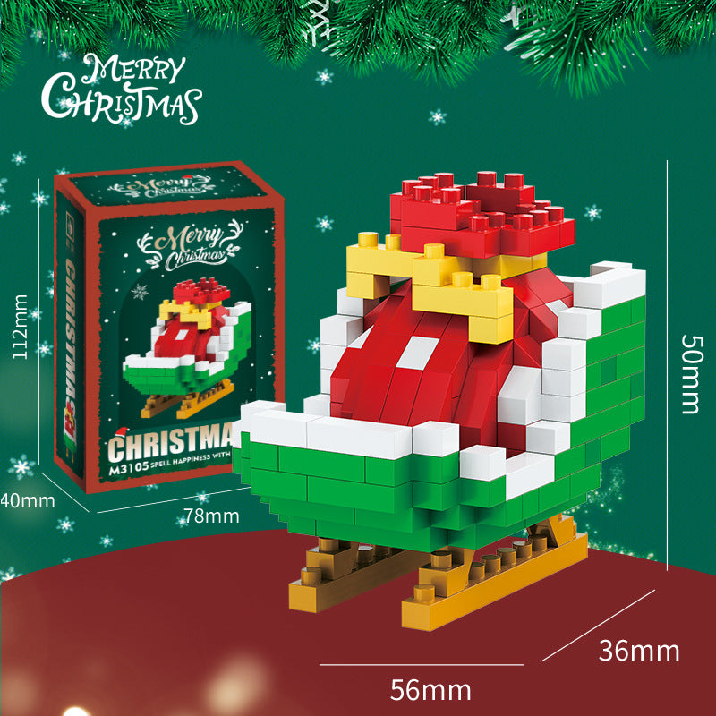 Kerst mini-bouwsteenfiguren – Cadeauset met kerstman, sneeuwpop, rendier & kerstboom