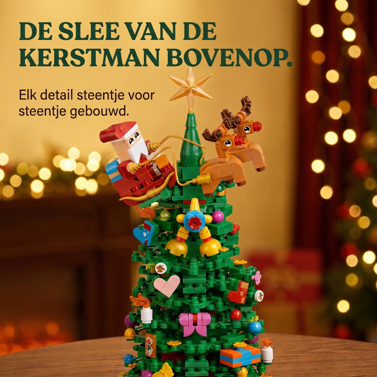Kerstboom Adventskalender met Bouwstenen, 833 Stukjes in 24 Verrassingsdoosjes