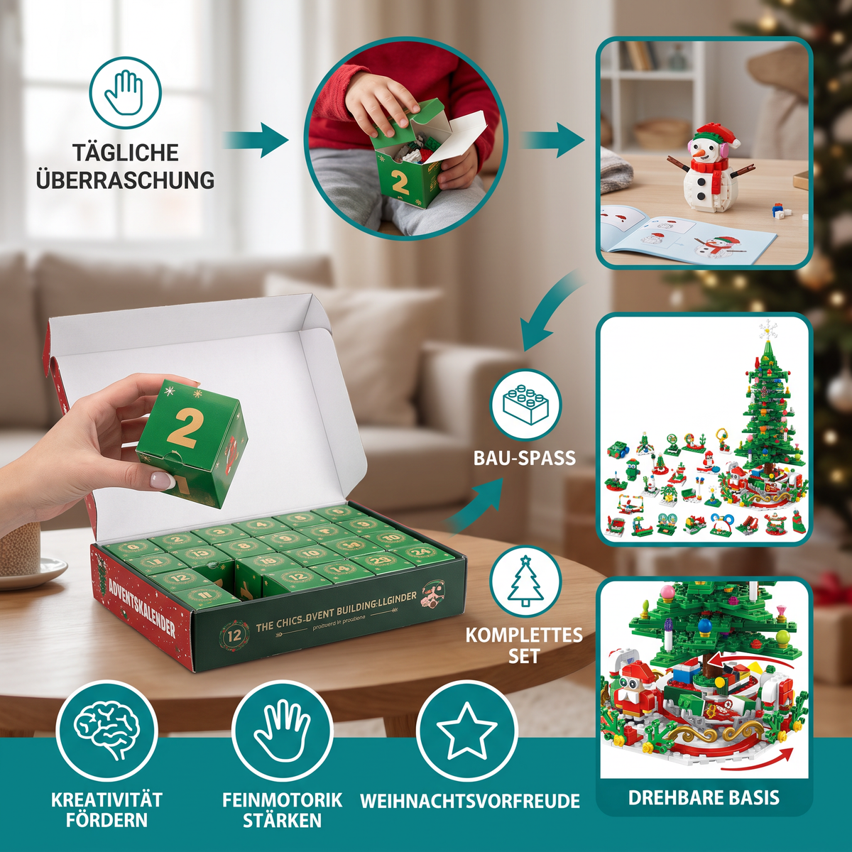 Kerstboom-bouwstenen-adventskalender – 24 dagen vol bouwplezier