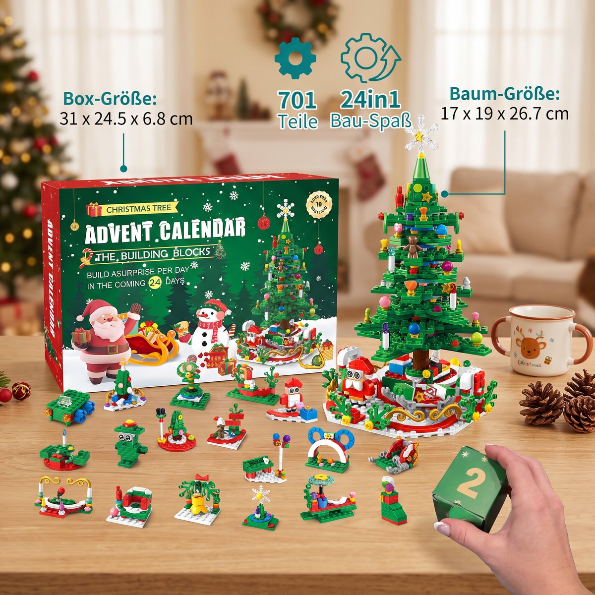 Kerstboom-bouwstenen-adventskalender – 24 dagen vol bouwplezier