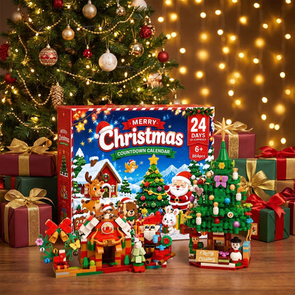 Kerstdorp Adventskalender met Bouwstenen, 864 Stukjes