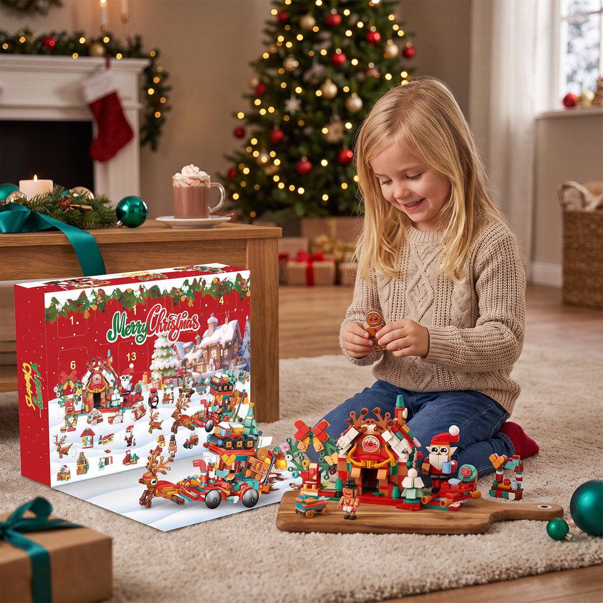 Kerstdorp-bouwstenen-adventskalender – 24 dagen vol kerstplezier