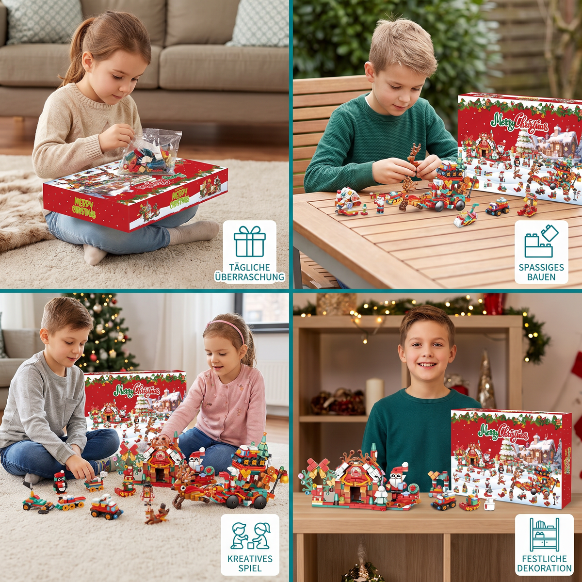 Kerstdorp-bouwstenen-adventskalender – 24 dagen vol kerstplezier