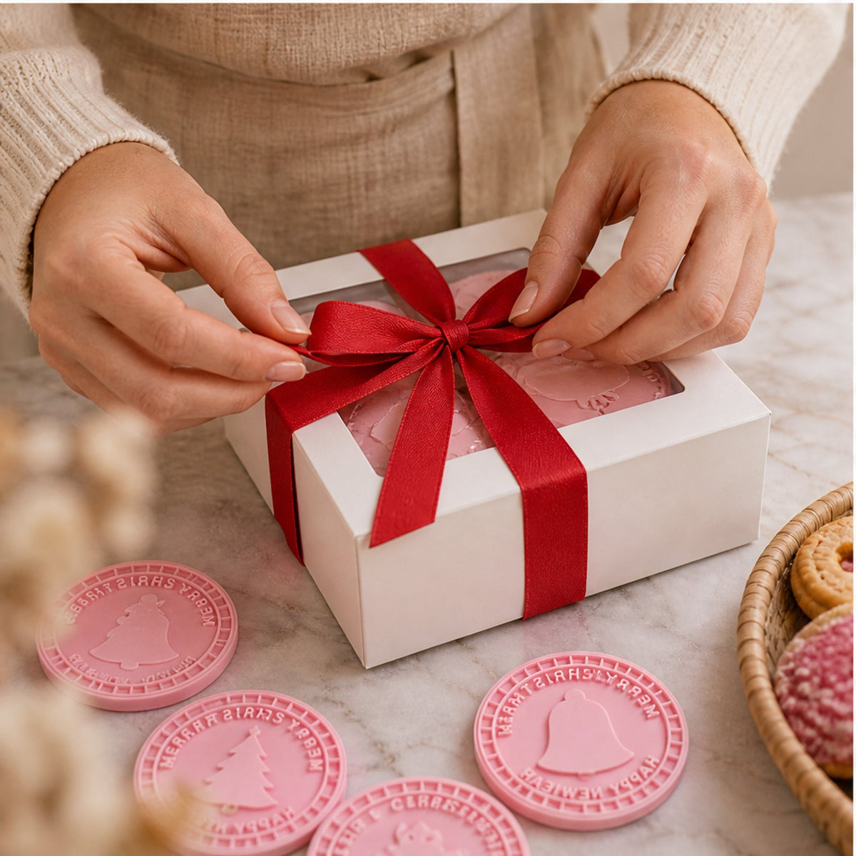 Kerstkoekjesstempelset - 3D reliëfstempel voor koekjes van bakkerskwaliteit - 9 feestelijke designs