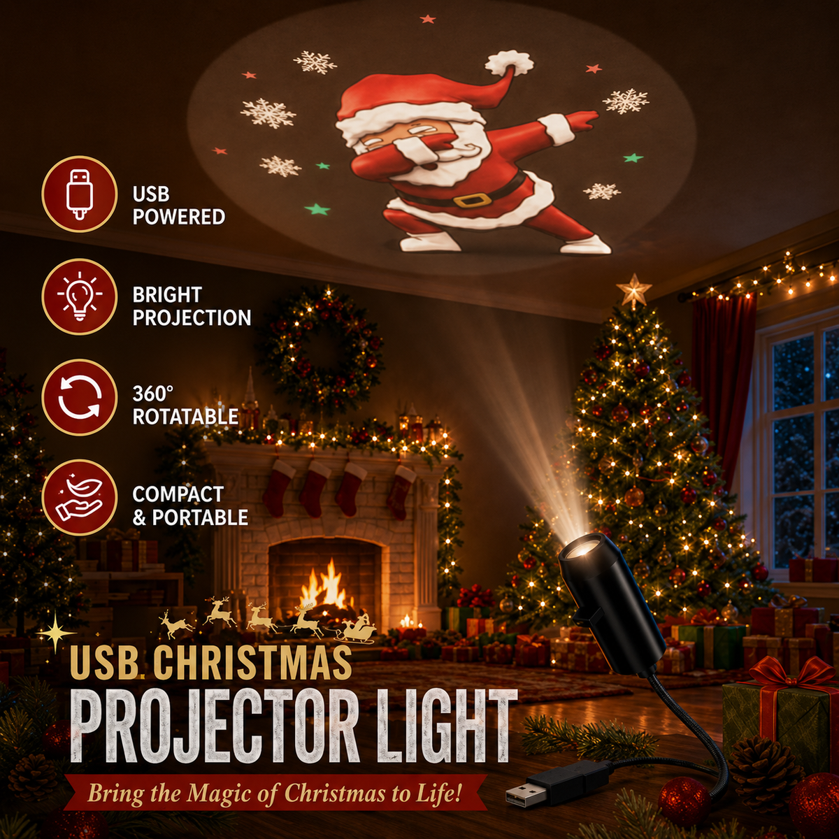 Kerstlichtprojector – Voor huis en tuin