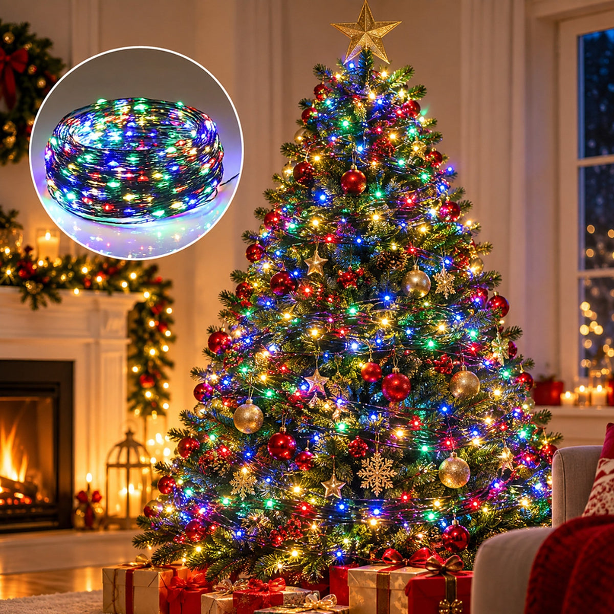 Kerstlichtsnoer met afstandsbediening