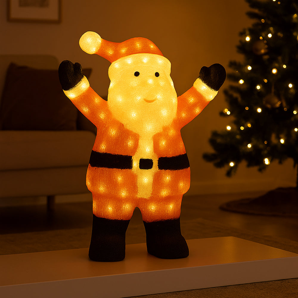 Kerstman met ledverlichting - Hoogte 60 cm