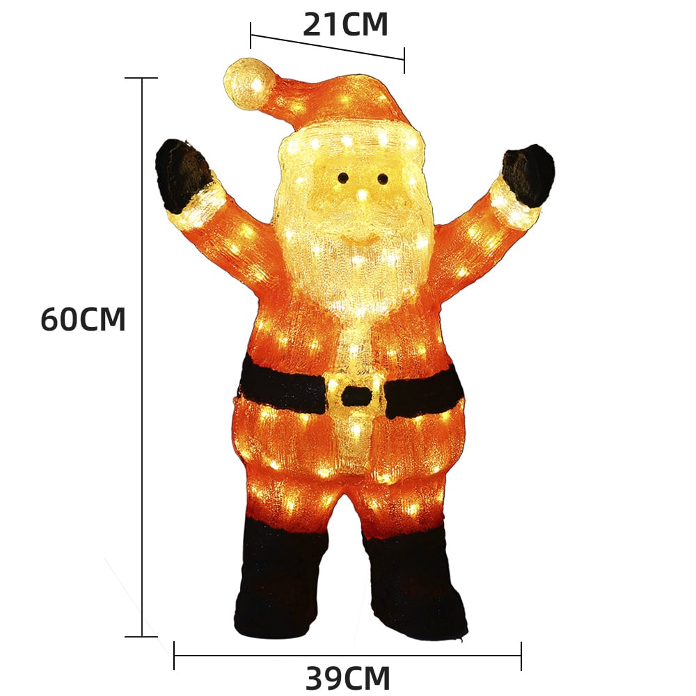 Kerstman met ledverlichting - Hoogte 60 cm