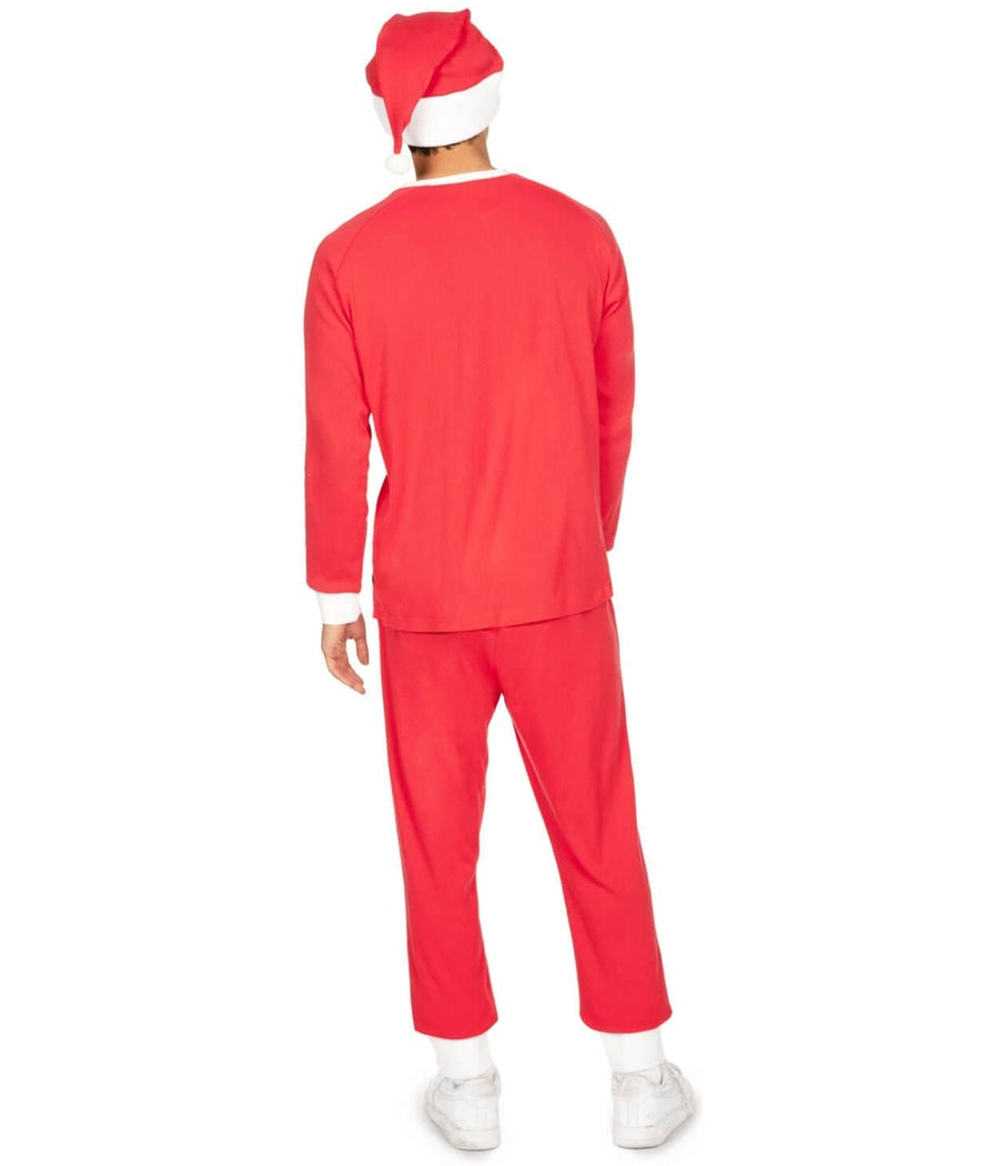 Kerstman pyjamaset voor heren met top met ronde hals en broek met trekkoord