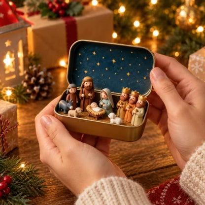Kerststal in een stijlvol doosje