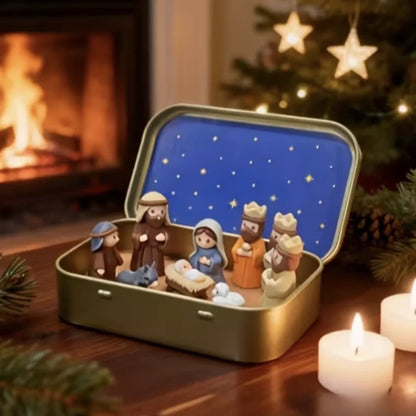 Kerststal in een stijlvol doosje