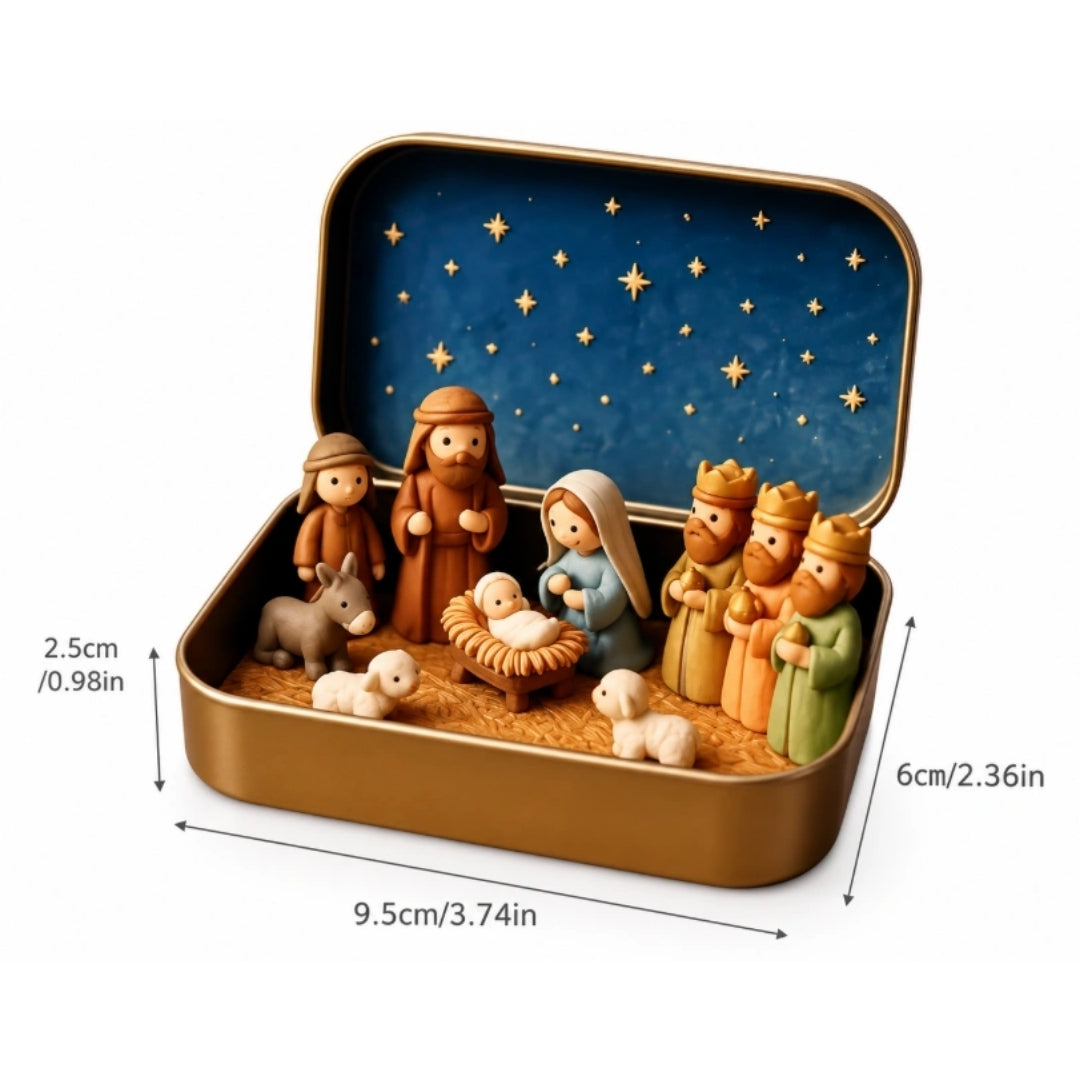 Kerststal in een stijlvol doosje