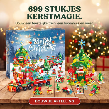 Kersttrein en Boomhuis Adventskalender, 699-delige Bouwset