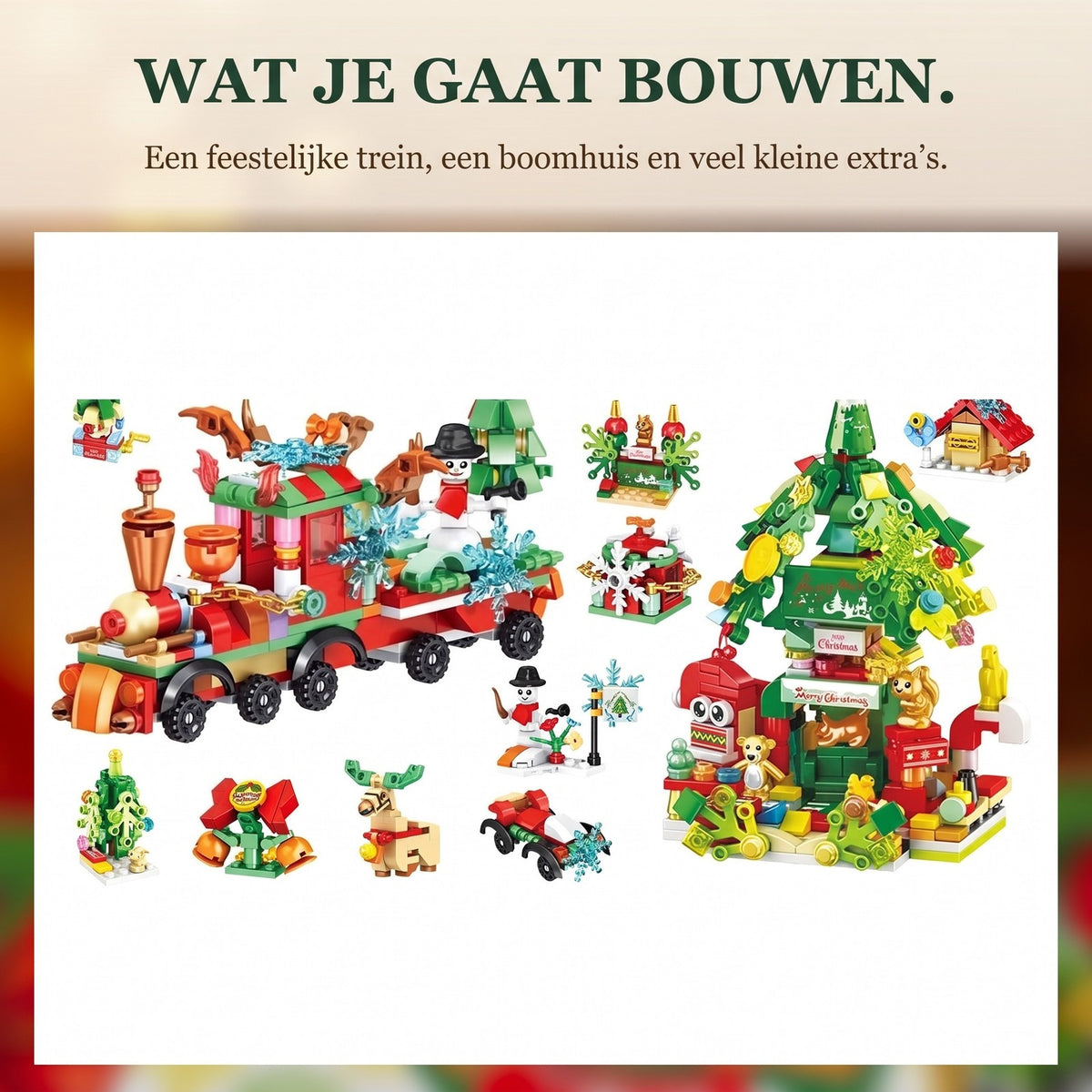 Kersttrein en Boomhuis Adventskalender, 699-delige Bouwset