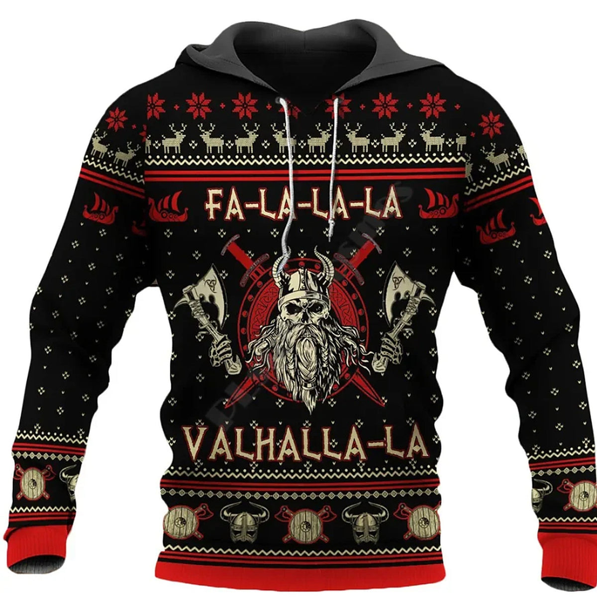 Kersttrui voor heren met vikingdesign - Als trui, hoodie of vest