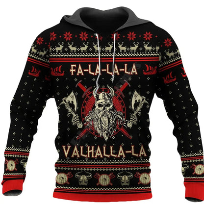 Kersttrui voor heren met vikingdesign - Als trui, hoodie of vest