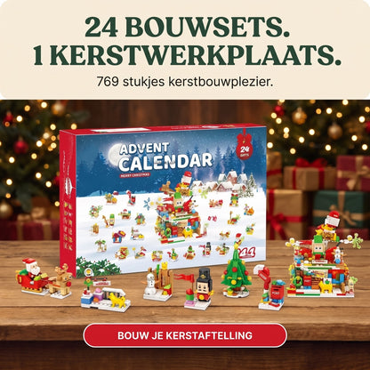 Kerstwerkplaats Adventskalender, 24-in-1 Kerstbouwsels, 769 Stukjes