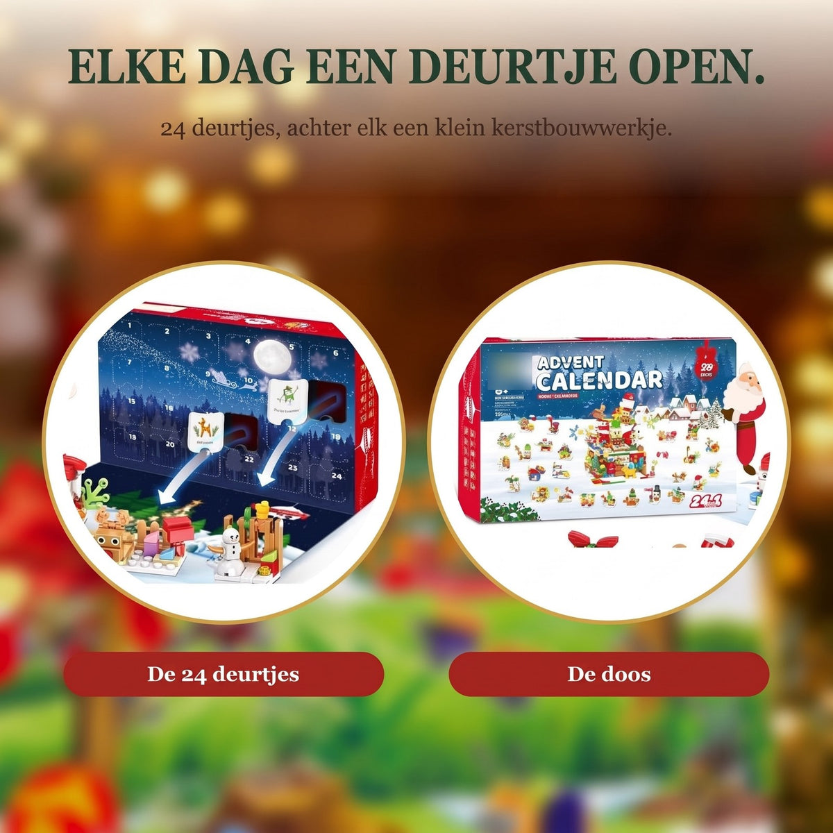 Kerstwerkplaats Adventskalender, 24-in-1 Kerstbouwsels, 769 Stukjes