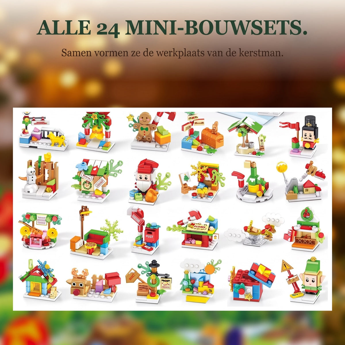 Kerstwerkplaats Adventskalender, 24-in-1 Kerstbouwsels, 769 Stukjes