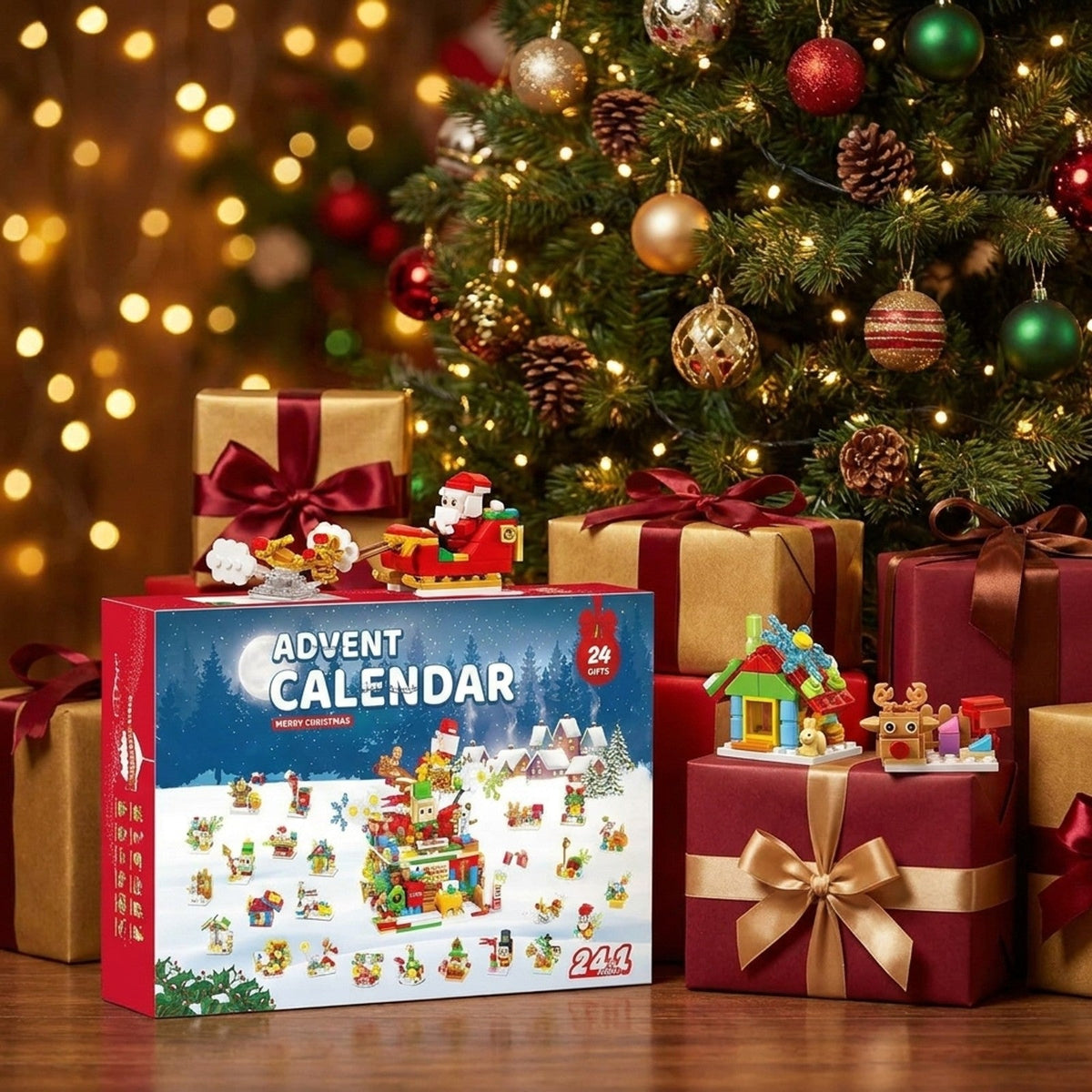 Kerstwerkplaats Adventskalender, 24-in-1 Kerstbouwsels, 769 Stukjes