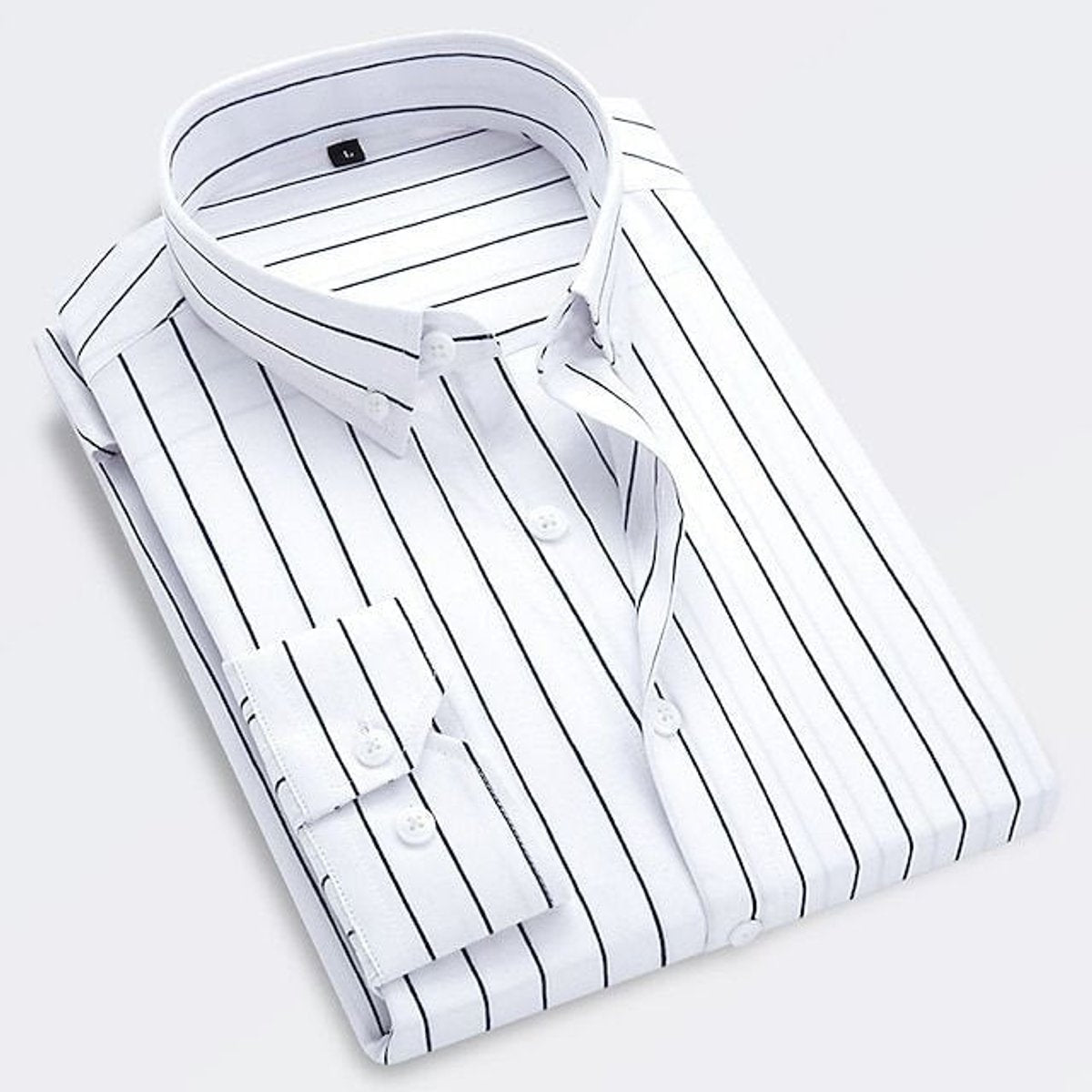 Klassiek gestreept button-down herenoverhemd met lange mouwen