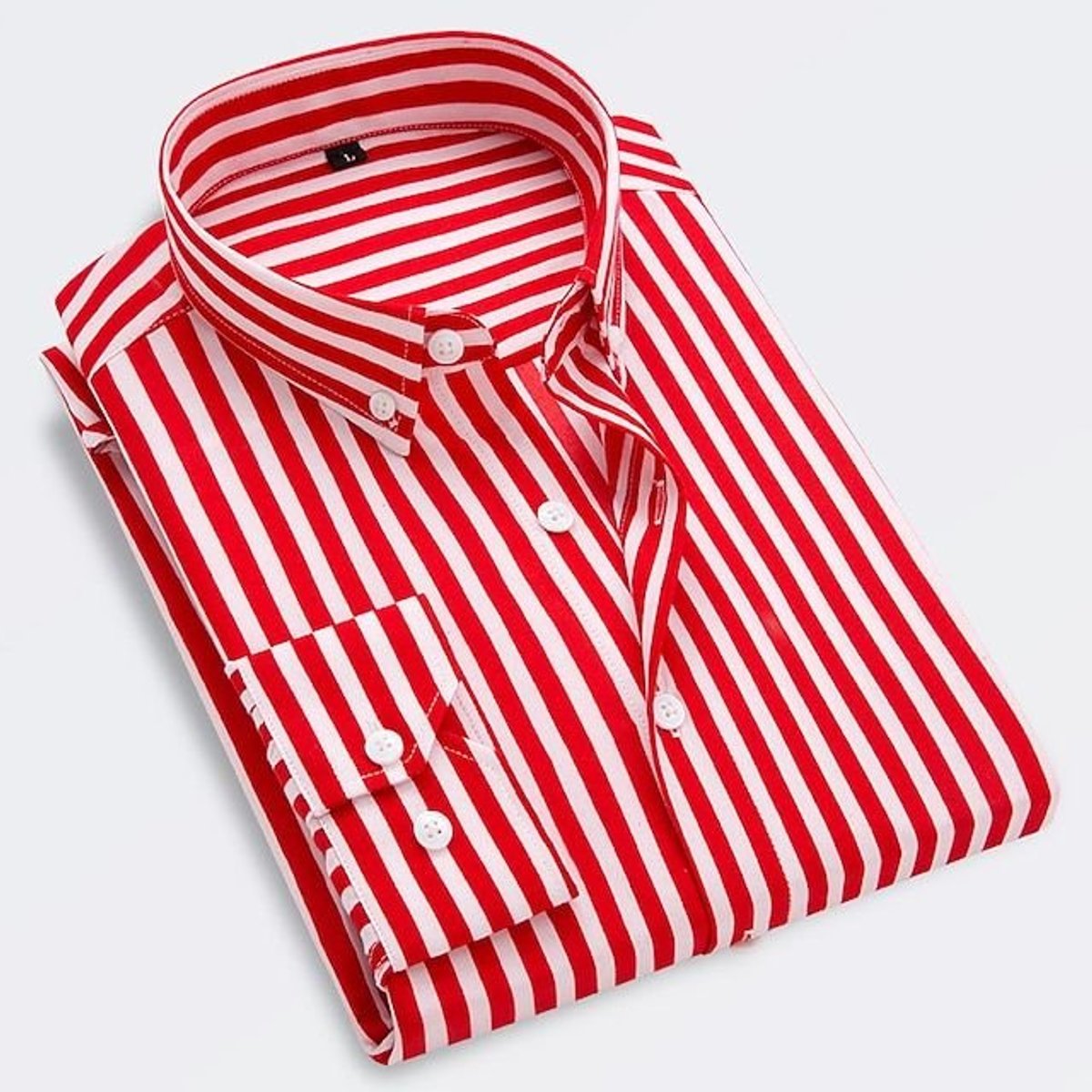 Klassiek gestreept button-down herenoverhemd met lange mouwen