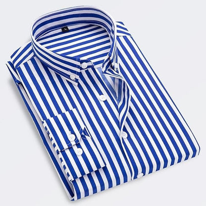 Klassiek gestreept button-down herenoverhemd met lange mouwen