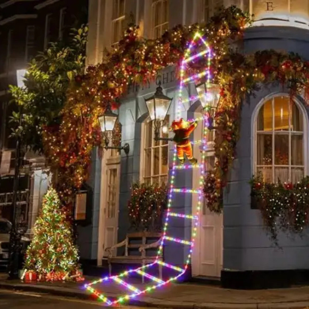 Klimmende kerstman - LED-kerstdecoratie