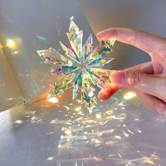 Kristallen sneeuwvlok ornament