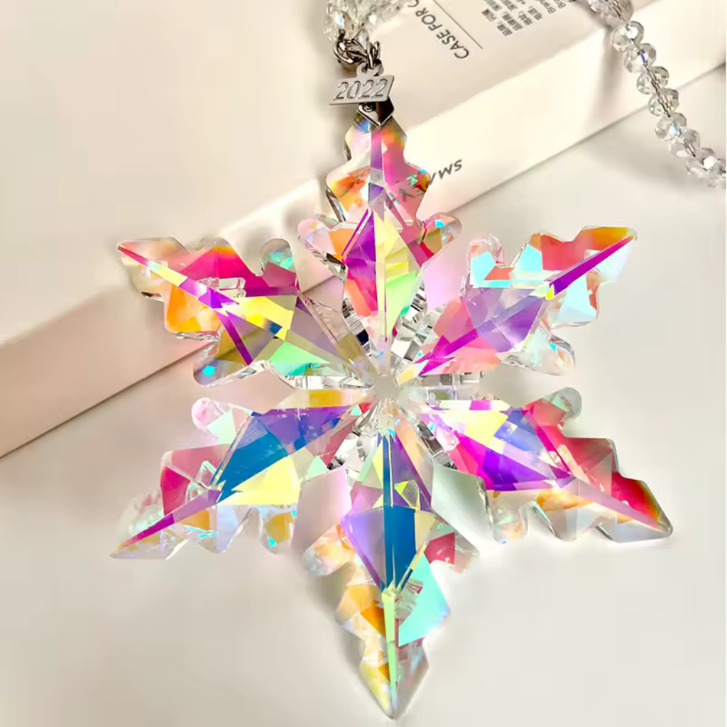 Kristallen sneeuwvlok ornament
