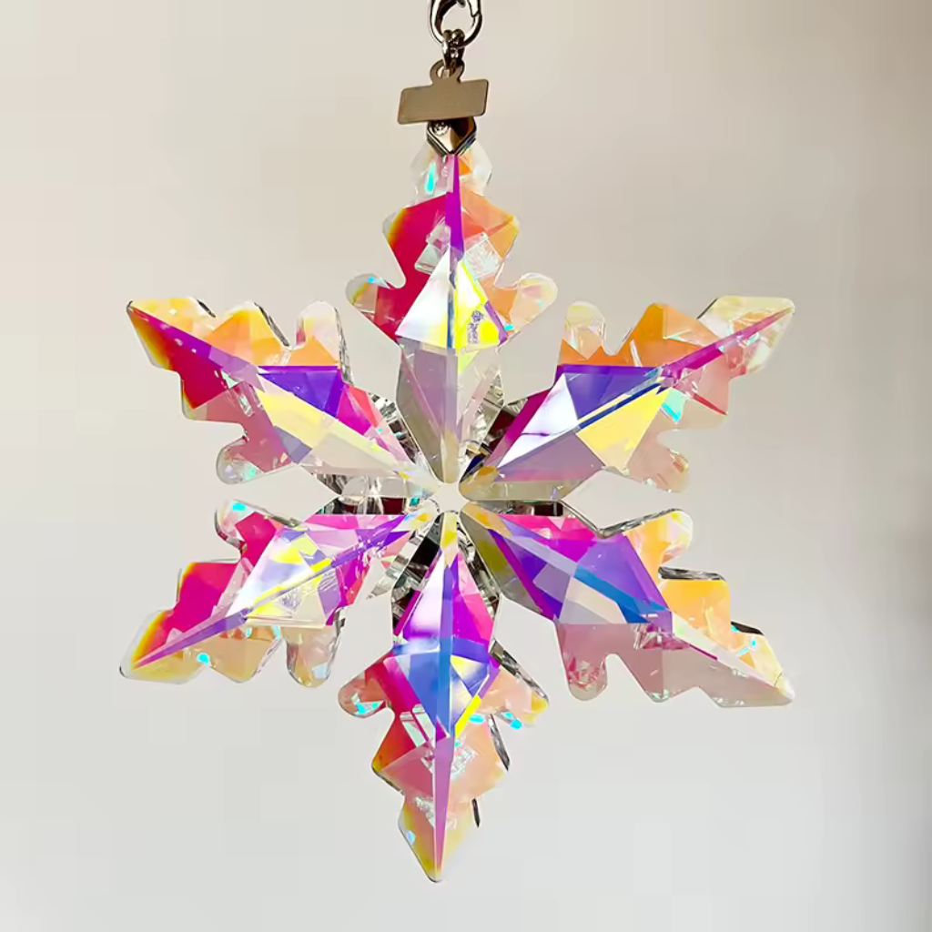 Kristallen sneeuwvlok ornament