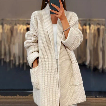 Lang damesvest voor de herfst en winter