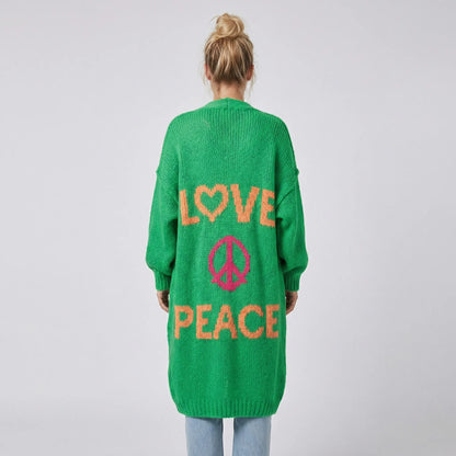 Lang oversized bohemian gebreid vest - Faye