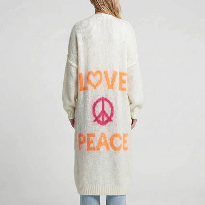 Lang oversized bohemian gebreid vest - Faye