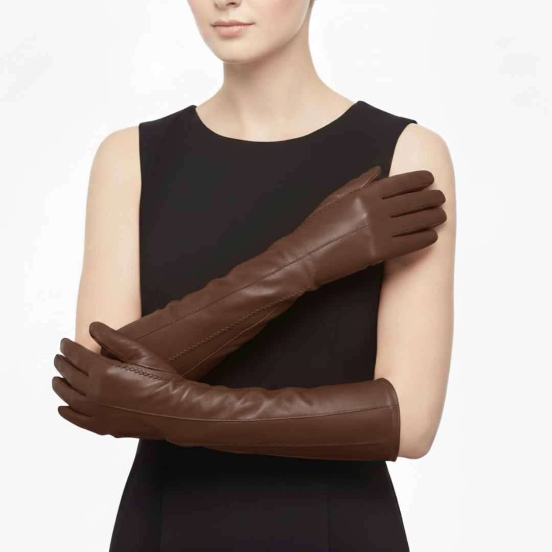 Lange klassieke handschoenen van echt leer