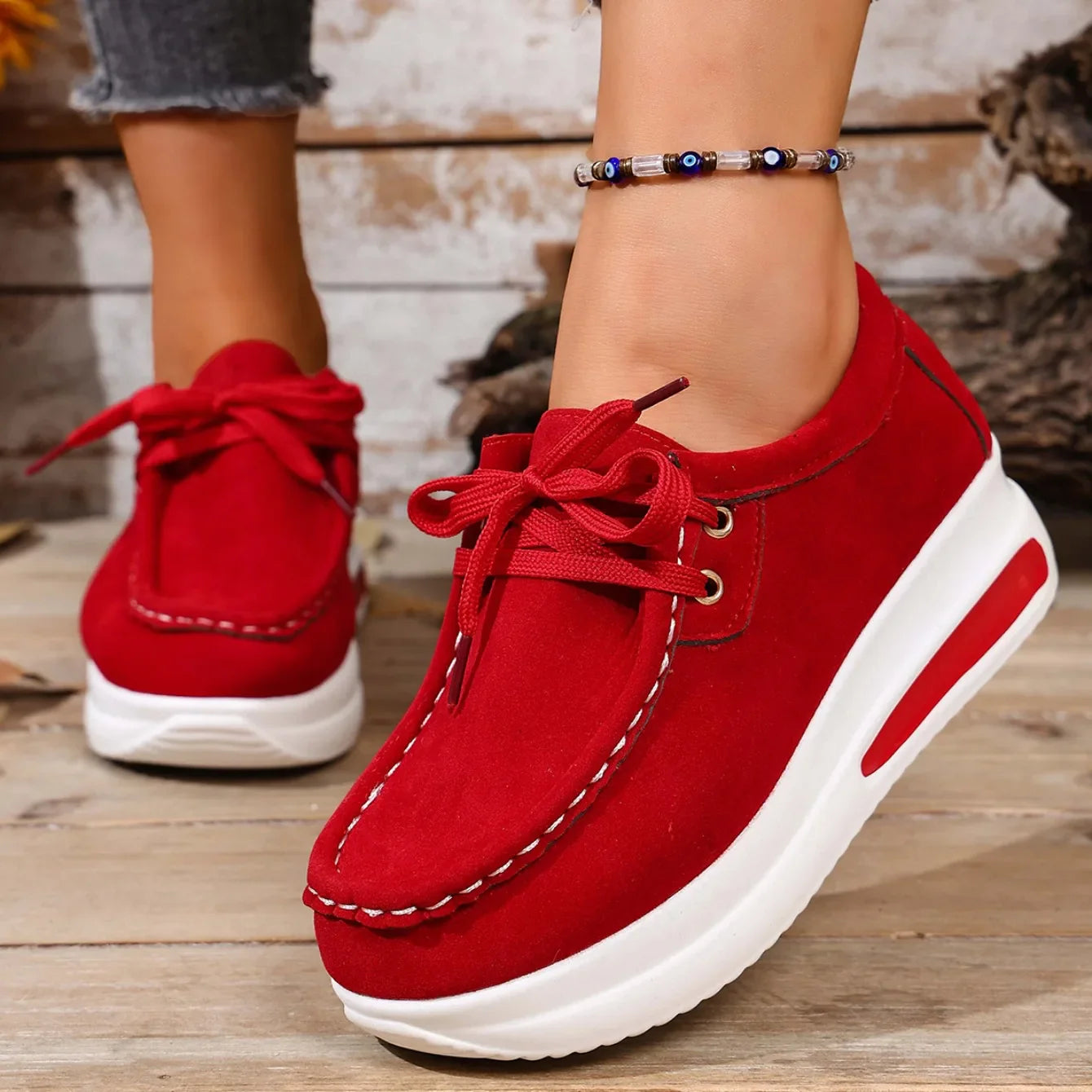 Image of Lauren | Dames Platform Veterschoenen Casual Schoenen