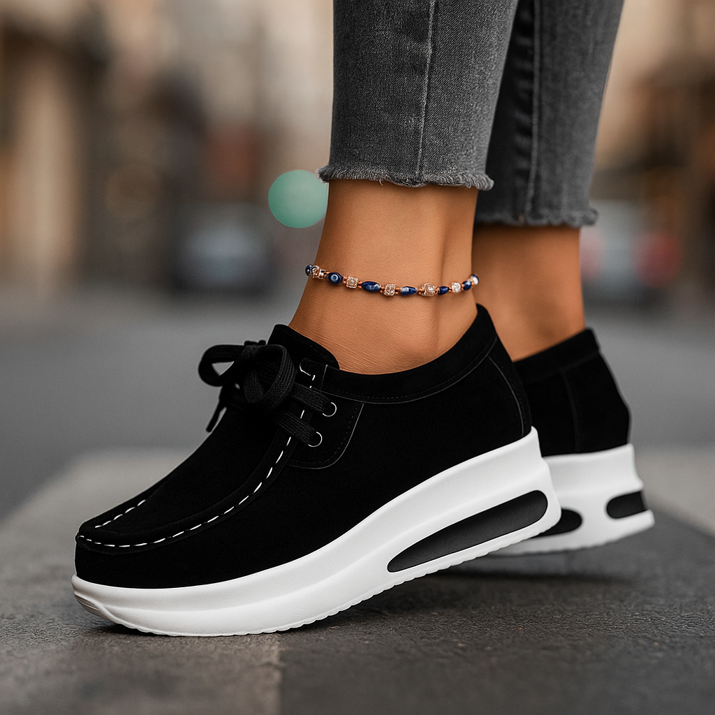 Image of Lauren | Dames Platform Veterschoenen Casual Schoenen