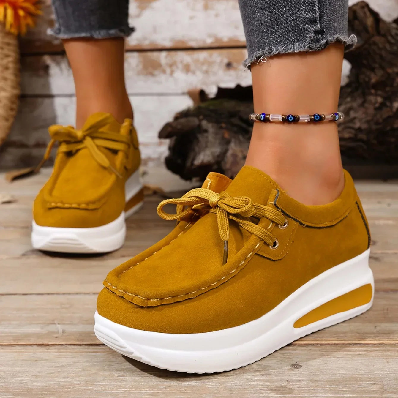 Image of Lauren | Dames Platform Veterschoenen Casual Schoenen