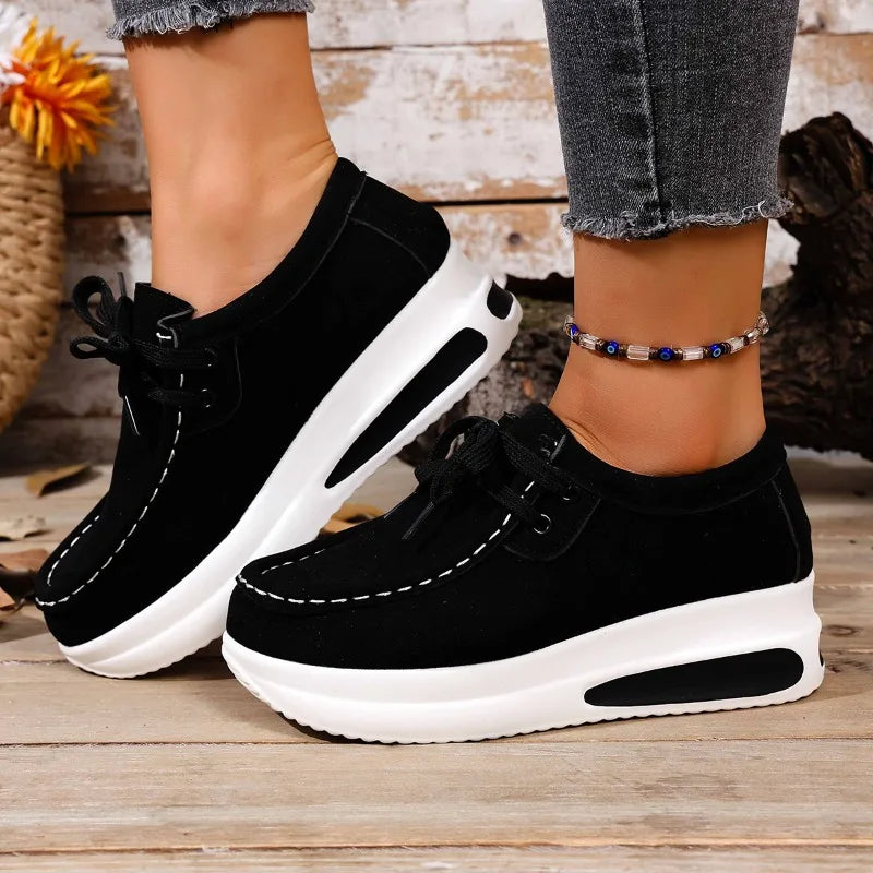 Image of Lauren | Dames Platform Veterschoenen Casual Schoenen