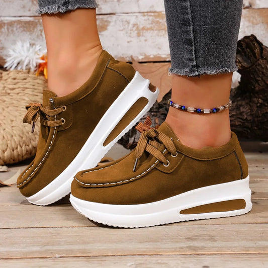 Image of Lauren | Dames Platform Veterschoenen Casual Schoenen