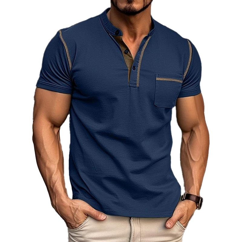 Image of Lawrence | Heren Henley T-shirt met Zak