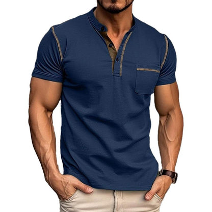 Image of Lawrence | Heren Henley T-shirt met Zak