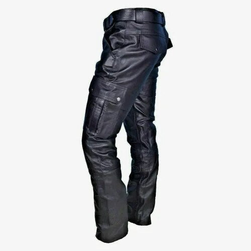 Leren motorbroek voor heren