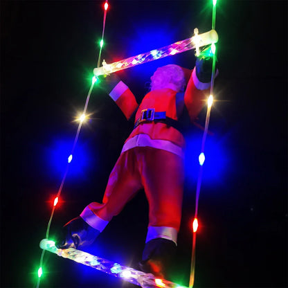 Lichtsnoer met kerstman op ladder