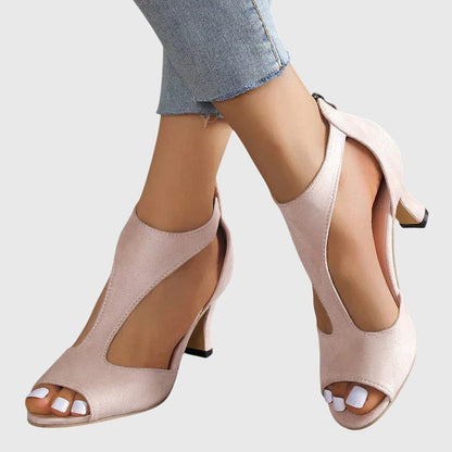Image of Lisa | Dames Peep Toe T-Strap Sandalen met Hak